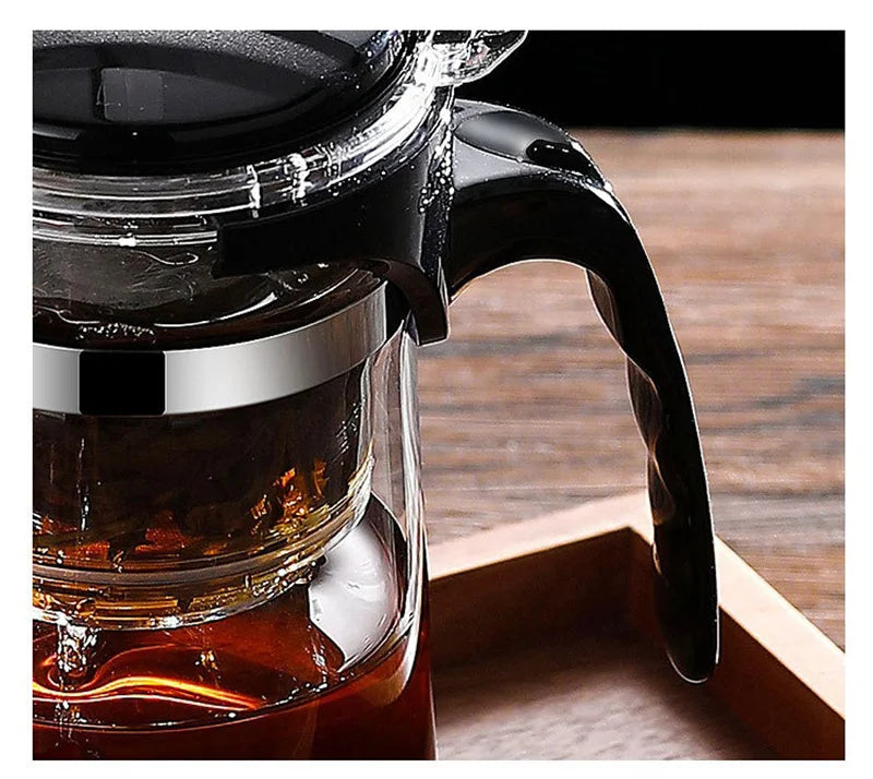 Heat Resistant Glass Teapot One-click filtering Tea Pot Tea Water Separation Filter Tea Maker Coffee Pot Home Teaware Set