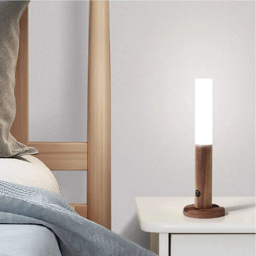 Warmth Intelligent Sensor Wall Lamp Wireless Wooden Stick Night Light Corridor Cabinet Wardrobe Light Decorative Home Light LED