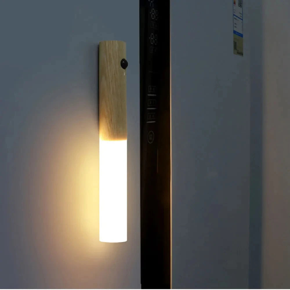 Warmth Intelligent Sensor Wall Lamp Wireless Wooden Stick Night Light Corridor Cabinet Wardrobe Light Decorative Home Light LED